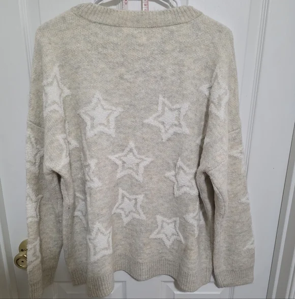 Maurices Cream Star Pattern Sweater NWTS Size XL - Picture 2 of 4